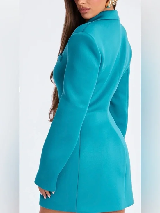 Arbitration Babe Blazer Mini Dress - Teal - Picture 4 of 4